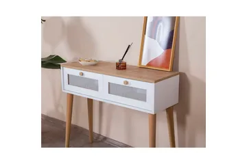 Kommode Mjudi Hvit / Eik - Hvit/Lysfarget tre - Møbler - Bord - Avlastningsbord & sidobord - Konsollbord & gangbord