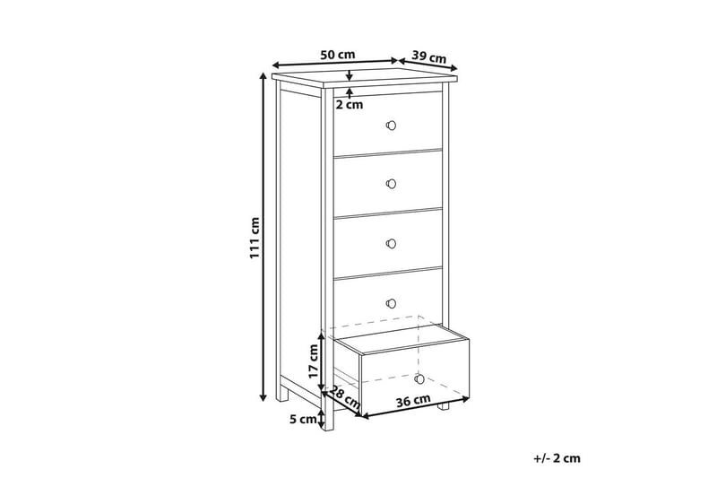 Kommode Salton 50x39x111 cm - 50x39x111 cm - Møbler - Bord - Avlastningsbord & sidobord - Konsollbord & gangbord