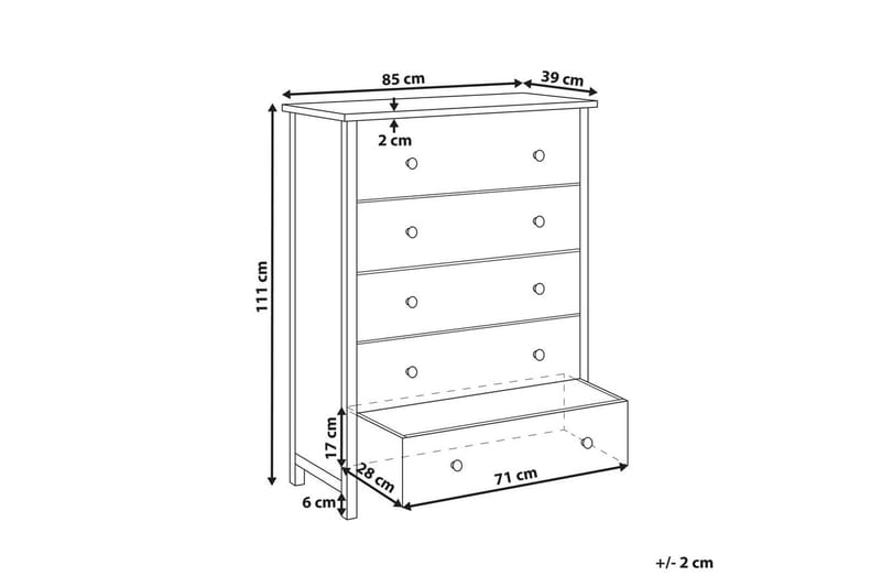 Kommode Salton 85x39x111 cm - 85x39x111 cm - Møbler - Bord - Avlastningsbord & sidobord - Konsollbord & gangbord