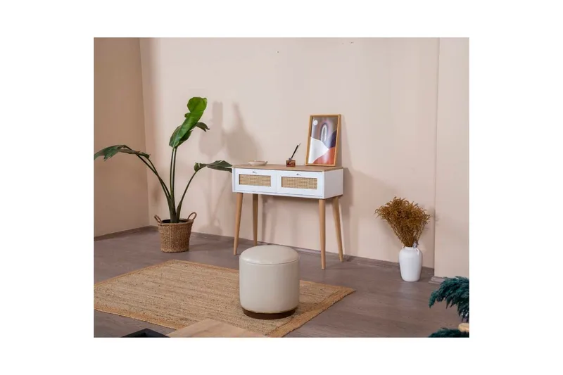 Kommode Terra Hvit / Eik - Hvit/Lysfarget tre - Møbler - Bord - Avlastningsbord & sidobord - Lampebord & sidebord