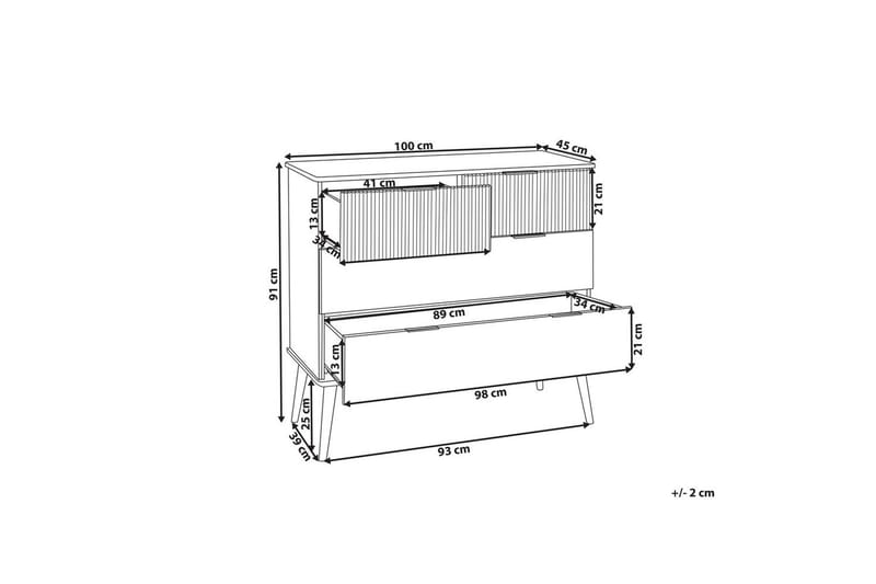 Kommode Timmins med 5 skuffer - Møbler - Bord - Avlastningsbord & sidobord - Lampebord & sidebord