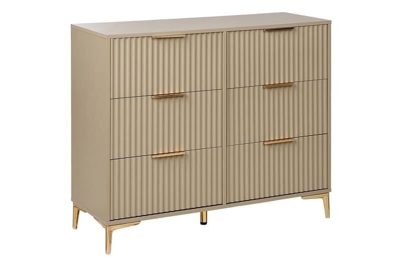 Kommode Walcott Beige, gull - Beige, gull - Møbler - Bord - Avlastningsbord & sidobord - Konsollbord & gangbord