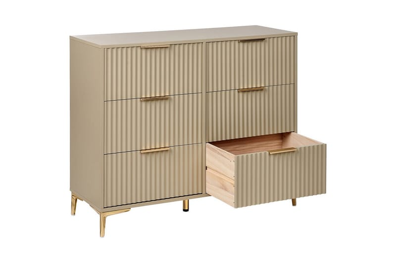 Kommode Walcott Beige, gull - Beige, gull - Møbler - Bord - Avlastningsbord & sidobord - Konsollbord & gangbord