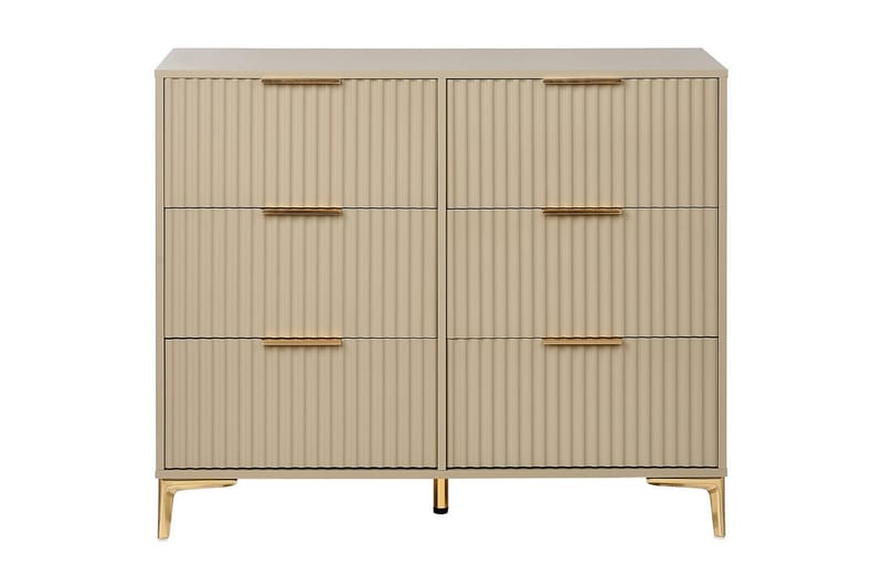 Kommode Walcott Beige, gull - Beige, gull - Møbler - Bord - Avlastningsbord & sidobord - Konsollbord & gangbord