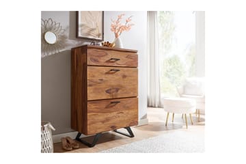 Kommode Wohnling Massivt tre med 5 skuffer trekanthjørne landstil - Oppbevaring - Oppbevaringsmøbler - Kommode - Entrekommode