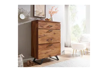 Kommode Wohnling Massivt tre med 5 skuffer trekanthjørne landstil - Oppbevaring - Oppbevaringsmøbler - Kommode - Entrekommode