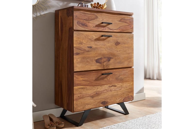 Kommode Wohnling Massivt tre med 5 skuffer trekanthjørne landstil - Møbler - Bord - Avlastningsbord & sidobord - Konsollbord & gangbord