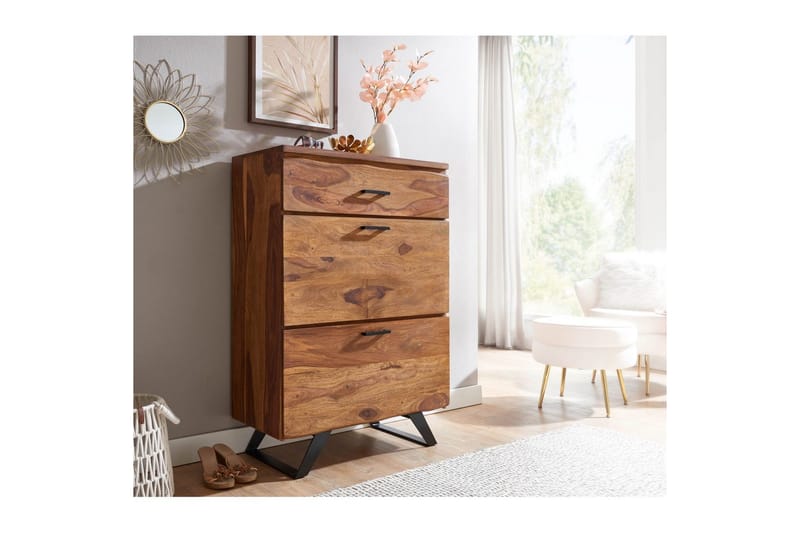 Kommode Wohnling Massivt tre med 5 skuffer trekanthjørne landstil - Møbler - Bord - Avlastningsbord & sidobord - Konsollbord & gangbord