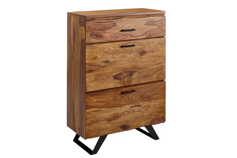 Kommode Wohnling Massivt tre med 5 skuffer trekanthjørne landstil