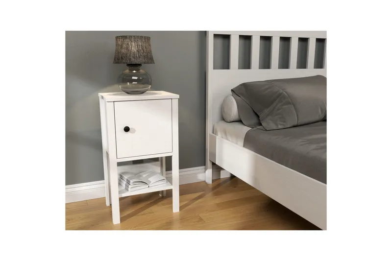 Konrul Nattbord 40 cm - Natur/Hvit - Møbler - Bord - Avlastningsbord & sidobord - Sengebord & nattbord