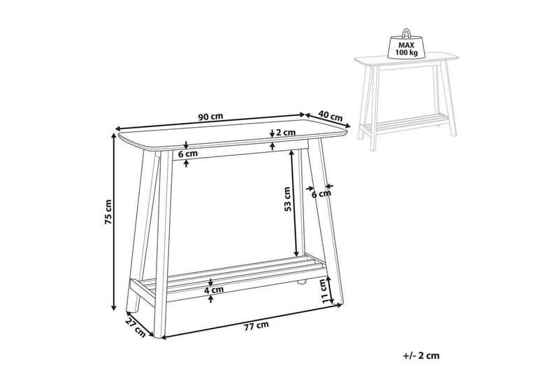 Konsolbord Beliani Tulare Light wood - Møbler - Bord - Avlastningsbord & sidobord - Konsollbord & gangbord