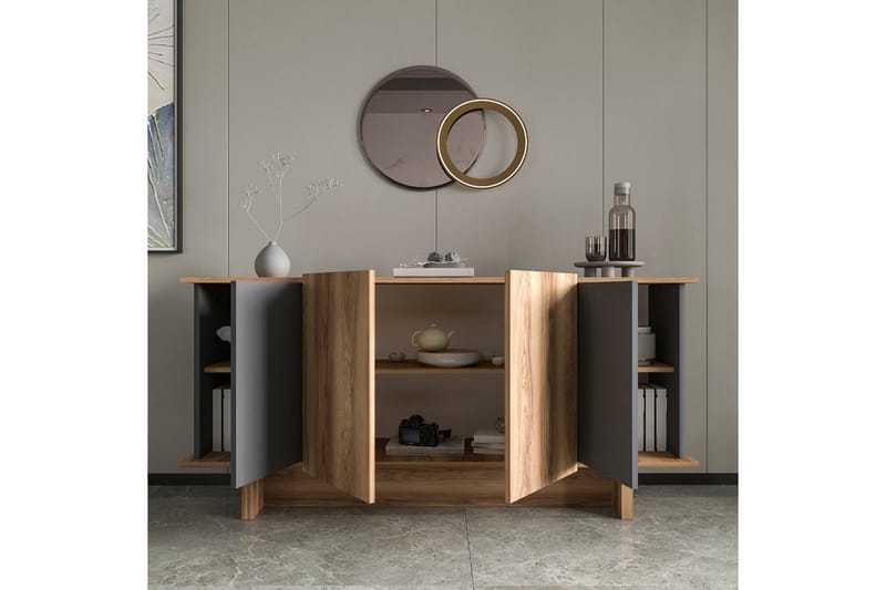 Konsoll Diannare Antrasitt / Valnøtt - Antrasitt / Valnøtt - Møbler - Bord - Avlastningsbord & sidobord - Konsollbord & gangbord