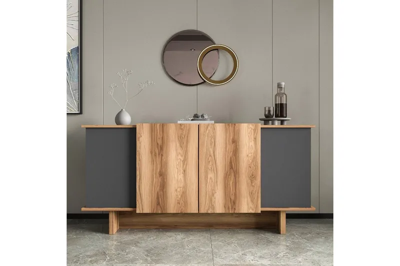 Konsoll Diannare Antrasitt / Valnøtt - Antrasitt / Valnøtt - Møbler - Bord - Avlastningsbord & sidobord - Konsollbord & gangbord