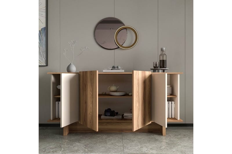 Konsoll Diannare Sand / Valnøtt - Sand / Valnøtt - Møbler - Bord - Avlastningsbord & sidobord - Konsollbord & gangbord