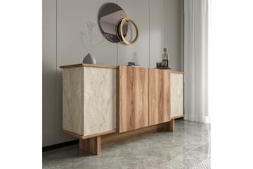 Konsoll Diannare Travertin / Valnøtt - Travertin / Valnøtt - Møbler - Bord - Avlastningsbord & sidobord - Konsollbord & gangbord