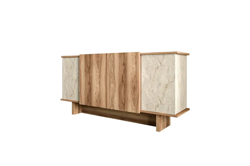 Konsoll Diannare Travertin / Valnøtt, Travertin / Valnøtt