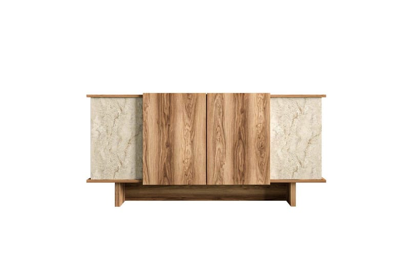 Konsoll Diannare Travertin / Valnøtt - Travertin / Valnøtt - Møbler - Bord - Avlastningsbord & sidobord - Konsollbord & gangbord