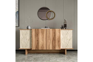 Konsoll Diannare Travertin / Valnøtt - Travertin / Valnøtt - Møbler - Bord - Avlastningsbord & sidobord - Konsollbord & gangbord