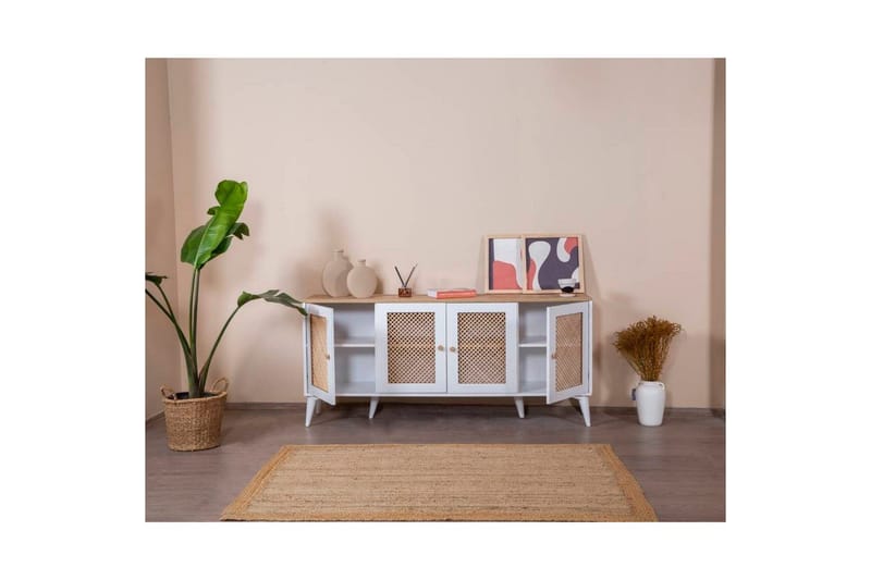 Konsoll Goose Hvit / Eik - Hvit / Eik - Møbler - Bord - Avlastningsbord & sidobord - Konsollbord & gangbord