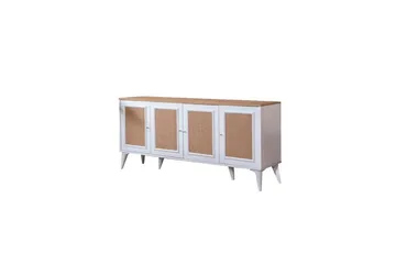 Konsoll Jatinder Hvit / Eik - Mellomfarget tre/Hvit - Møbler - Bord - Avlastningsbord & sidobord - Konsollbord & gangbord