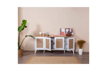 Konsoll Jatinder Hvit / Eik - Mellomfarget tre/Hvit - Møbler - Bord - Avlastningsbord & sidobord - Konsollbord & gangbord