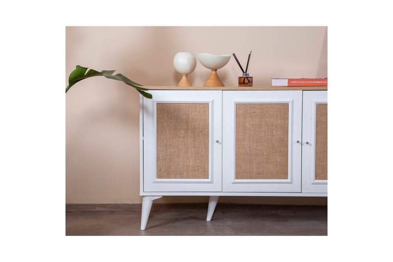 Konsoll Jatinder Hvit / Eik - Mellomfarget tre/Hvit - Møbler - Bord - Avlastningsbord & sidobord - Konsollbord & gangbord