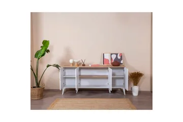 Konsoll Jatinder Hvit / Eik - Mellomfarget tre/Hvit - Møbler - Bord - Avlastningsbord & sidobord - Konsollbord & gangbord