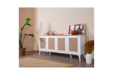 Konsoll Jatinder Hvit / Eik - Mellomfarget tre/Hvit - Møbler - Bord - Avlastningsbord & sidobord - Konsollbord & gangbord