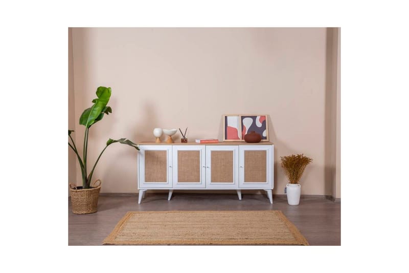 Konsoll Jatinder Hvit / Eik - Mellomfarget tre/Hvit - Møbler - Bord - Avlastningsbord & sidobord - Konsollbord & gangbord