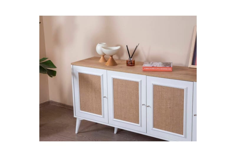 Konsoll Jatinder Hvit / Eik - Mellomfarget tre/Hvit - Møbler - Bord - Avlastningsbord & sidobord - Konsollbord & gangbord