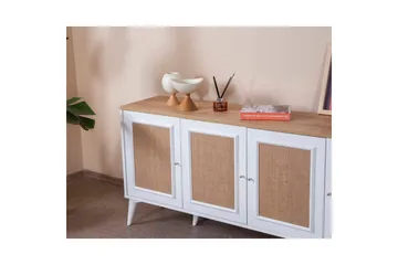 Konsoll Jatinder Hvit / Eik - Mellomfarget tre/Hvit - Møbler - Bord - Avlastningsbord & sidobord - Konsollbord & gangbord