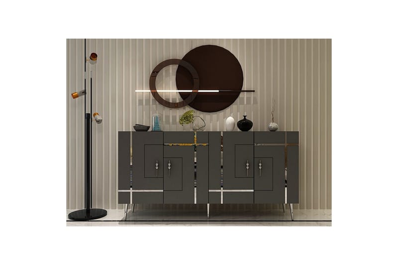 Konsoll Linje Antrasitt / Sølv - Antrasitt / Sølv - Møbler - Bord - Avlastningsbord & sidobord - Konsollbord & gangbord