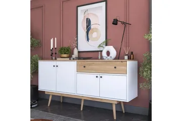 Konsoll Miraenis Valnøtt / Hvit - Mørkebrun/Hvit - Møbler - Bord - Avlastningsbord & sidobord - Konsollbord & gangbord