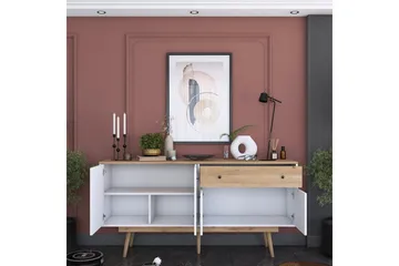 Konsoll Miraenis Valnøtt / Hvit - Mørkebrun/Hvit - Møbler - Bord - Avlastningsbord & sidobord - Konsollbord & gangbord