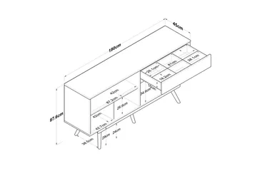 Konsoll Miraenis Valnøtt / Hvit - Mørkebrun/Hvit - Møbler - Bord - Avlastningsbord & sidobord - Konsollbord & gangbord