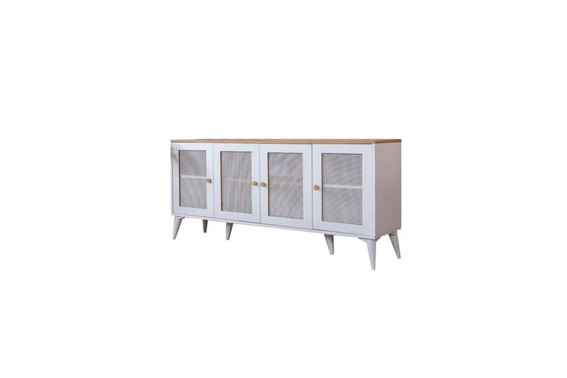 Konsoll Mjudi Hvit / Eik - Hvit / Eik - Møbler - Bord - Avlastningsbord & sidobord - Konsollbord & gangbord