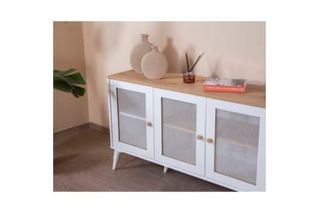 Konsoll Mjudi Hvit / Eik - Hvit / Eik - Møbler - Bord - Avlastningsbord & sidobord - Konsollbord & gangbord