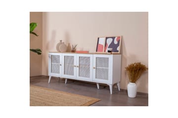 Konsoll Mjudi Hvit / Eik - Hvit / Eik - Møbler - Bord - Avlastningsbord & sidobord - Konsollbord & gangbord