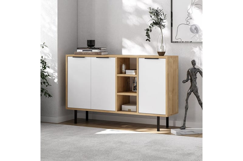 Konsoll Schmida Sudamal Eik / Hvit - Blå/Hvit - Møbler - Bord - Avlastningsbord & sidobord - Konsollbord & gangbord