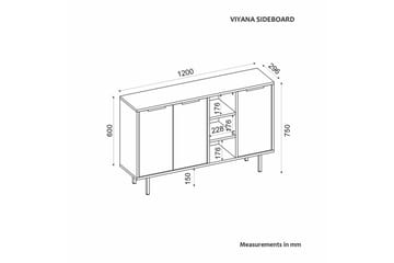 Konsoll Schmida Sudamal Eik / Hvit - Blå/Hvit - Møbler - Bord - Avlastningsbord & sidobord - Konsollbord & gangbord