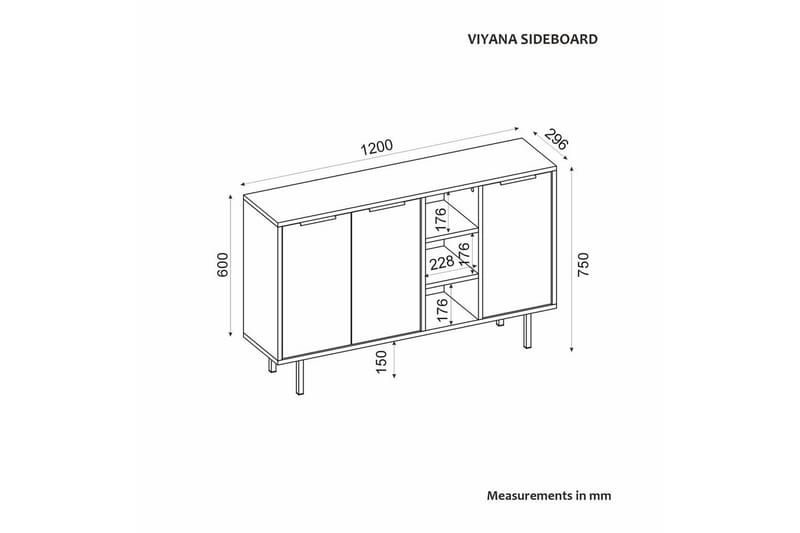 Konsoll Schmida Sudamal Eik / Hvit - Blå/Hvit - Møbler - Bord - Avlastningsbord & sidobord - Konsollbord & gangbord
