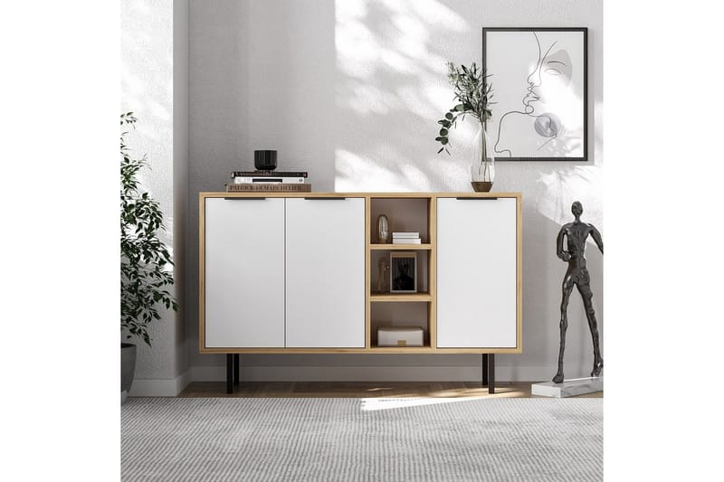 Konsoll Schmida Sudamal Eik / Hvit - Blå/Hvit - Møbler - Bord - Avlastningsbord & sidobord - Konsollbord & gangbord