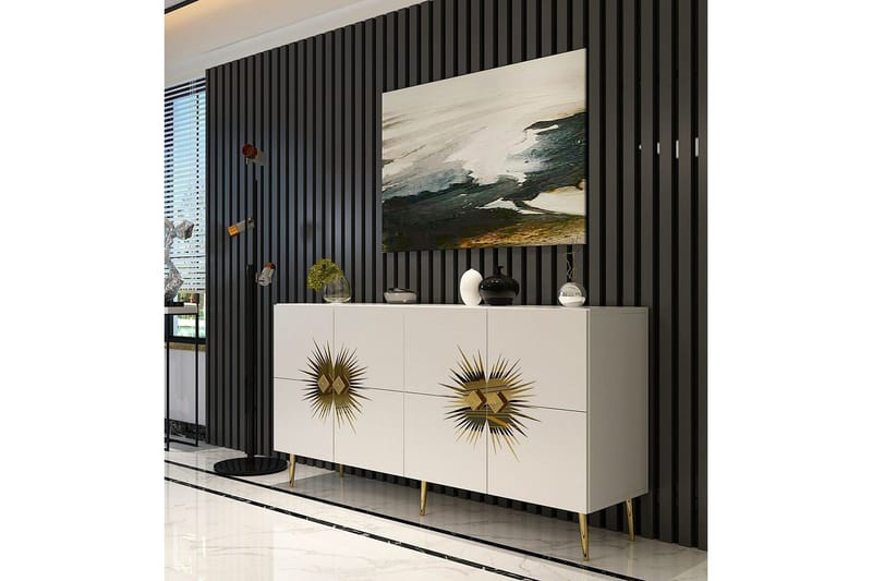 Konsoll Tari Hvit / Gull - Hvit / Gull - Møbler - Bord - Avlastningsbord & sidobord - Konsollbord & gangbord