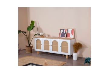 Konsoll Terra Hvit / Eik - Mellomfarget tre/Hvit - Møbler - Bord - Avlastningsbord & sidobord - Konsollbord & gangbord