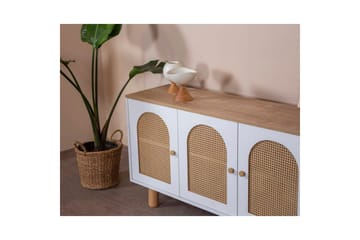 Konsoll Terra Hvit / Eik - Mellomfarget tre/Hvit - Møbler - Bord - Avlastningsbord & sidobord - Konsollbord & gangbord