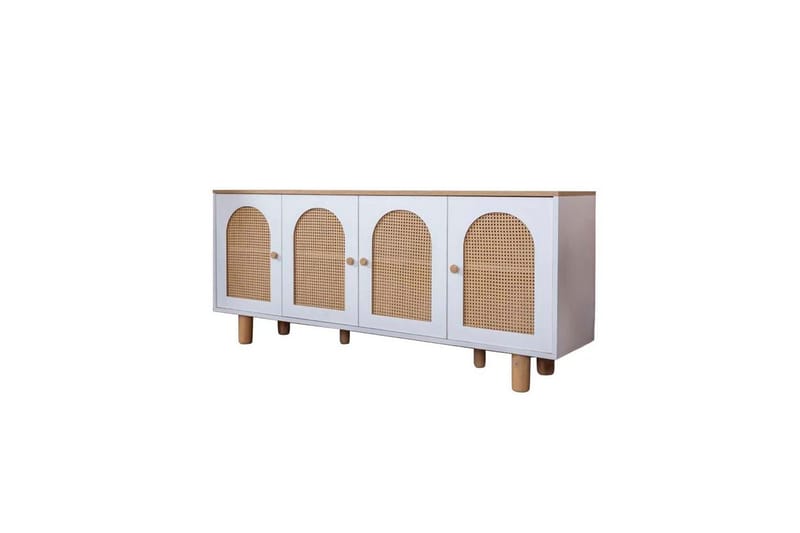 Konsoll Terra Hvit / Eik - Mellomfarget tre/Hvit - Møbler - Bord - Avlastningsbord & sidobord - Konsollbord & gangbord