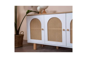 Konsoll Terra Hvit / Eik - Mellomfarget tre/Hvit - Møbler - Bord - Avlastningsbord & sidobord - Konsollbord & gangbord