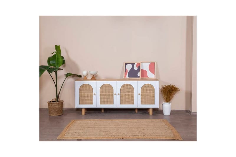 Konsoll Terra Hvit / Eik - Mellomfarget tre/Hvit - Møbler - Bord - Avlastningsbord & sidobord - Konsollbord & gangbord