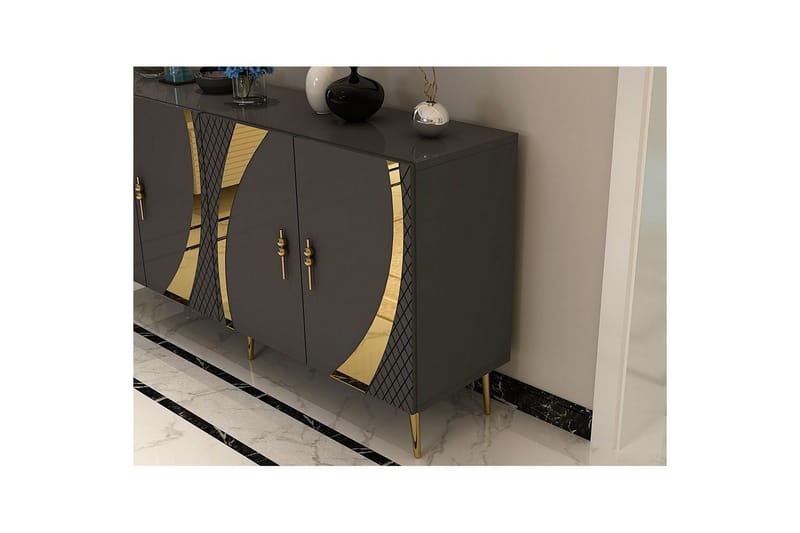 Konsoll Zoman Antrasitt / Gull - Antrasitt / Gull - Møbler - Bord - Avlastningsbord & sidobord - Konsollbord & gangbord