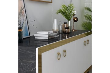 Konsoll Petrolla Svart Marmor / Hvit / Gull - Svart Marmor / Hvit / Gull - Møbler - Bord - Avlastningsbord & sidobord - Konsollbord & gangbord